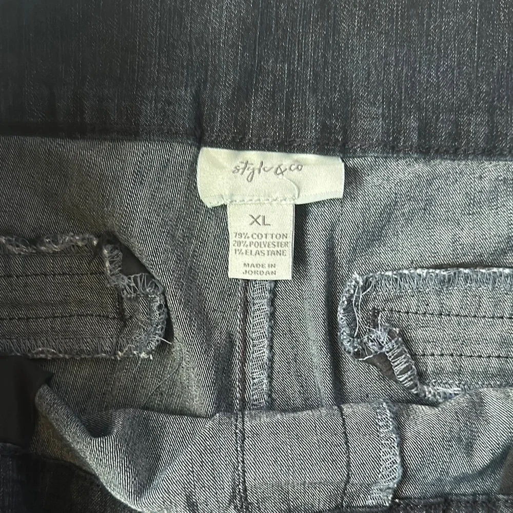 Style & Co High-Waisted Denim Bermuda Shorts - XL - Dark Wash